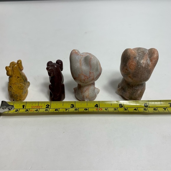 Four Figurines Natural Stone gemstone decor. Two cats and two dogs. - Picture 9 of 11